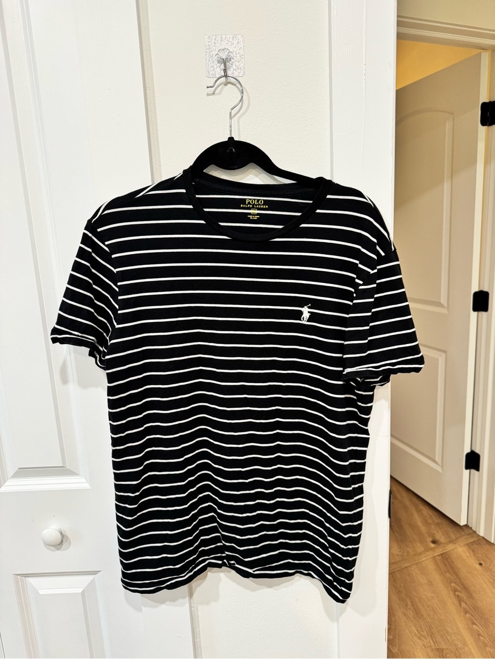Polo by Ralph Lauren Black & White Striped Short Sleeve Tee
